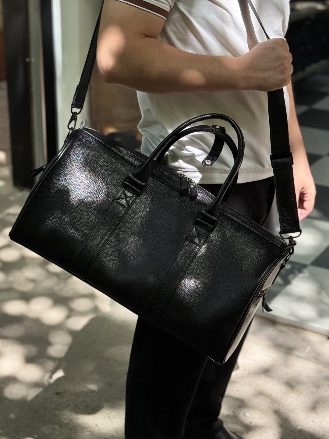 Sport va sayohat sumkasi, haqiqiy charm Black Gator