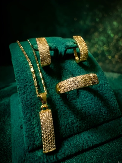 Набор украшений, серьги, кольцо, цепочка XUPING Stainless Steel в подарочной коробке — MZNJWL-XUPING-КОНФЕТН-18