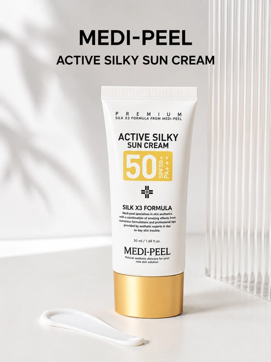 Medi-Peel Active Silky Sun Cream SPF50+ PA+++ quyoshdan himoyalovchi kremi, 50 ml