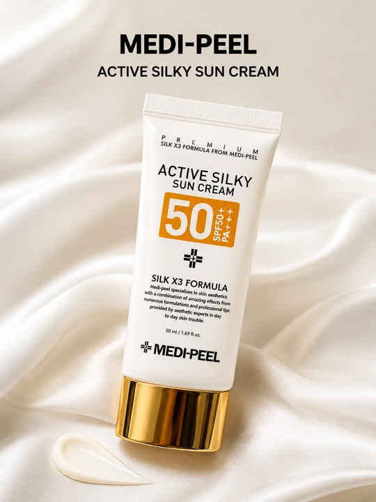 Солнцезащитный крем Medi-Peel Active Silky Sun Cream SPF50+ PA+++ 50 мл - 