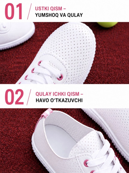 Ayollar uchun keda, qulay va yengil kundalik oyoq kiyim, 36-41, 1 o'lcham katta oling