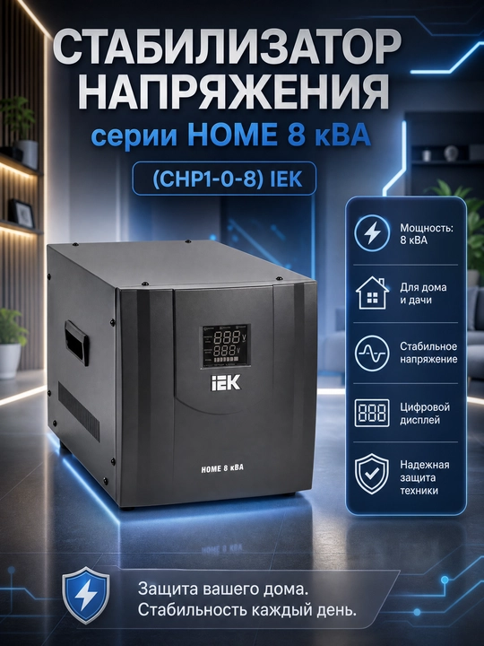 IEK HOME seriyali kuchlanish stabilizatori, 8 kVA (SNR1-0-8) - 