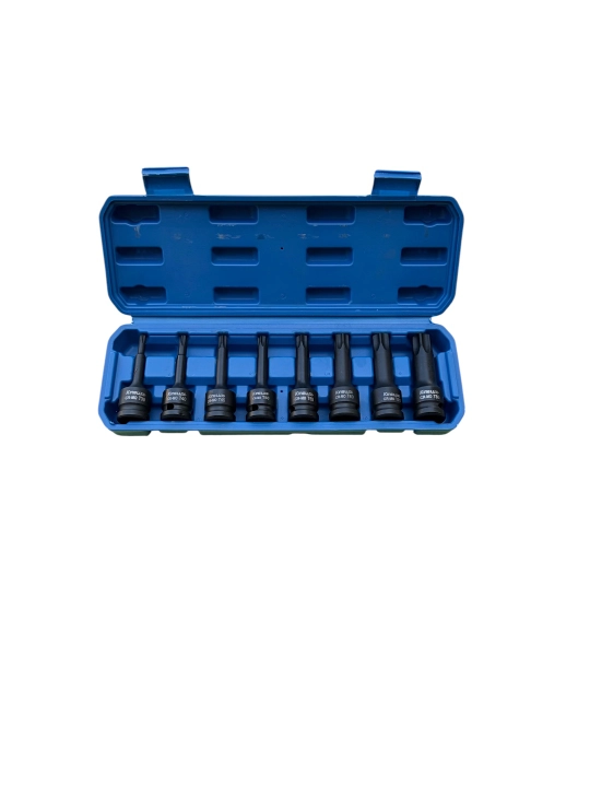 1/2" T3O-T80 zarbali rozetka boshlari to'plami, qutida 8 dona