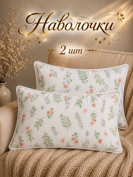 Комплект наволочек, чехол на подушку, 50 x 70, 70 x 70 см, декоративные, 2 шт - 