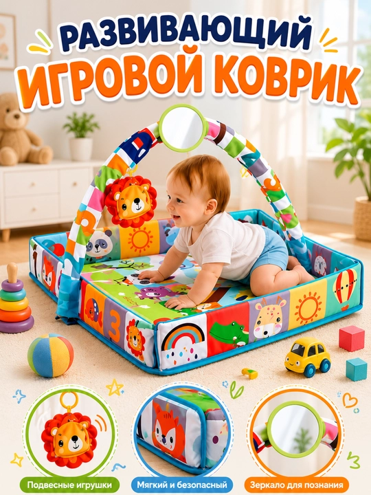 Музыкальный развивающий коврик для малышей 0M+ - 