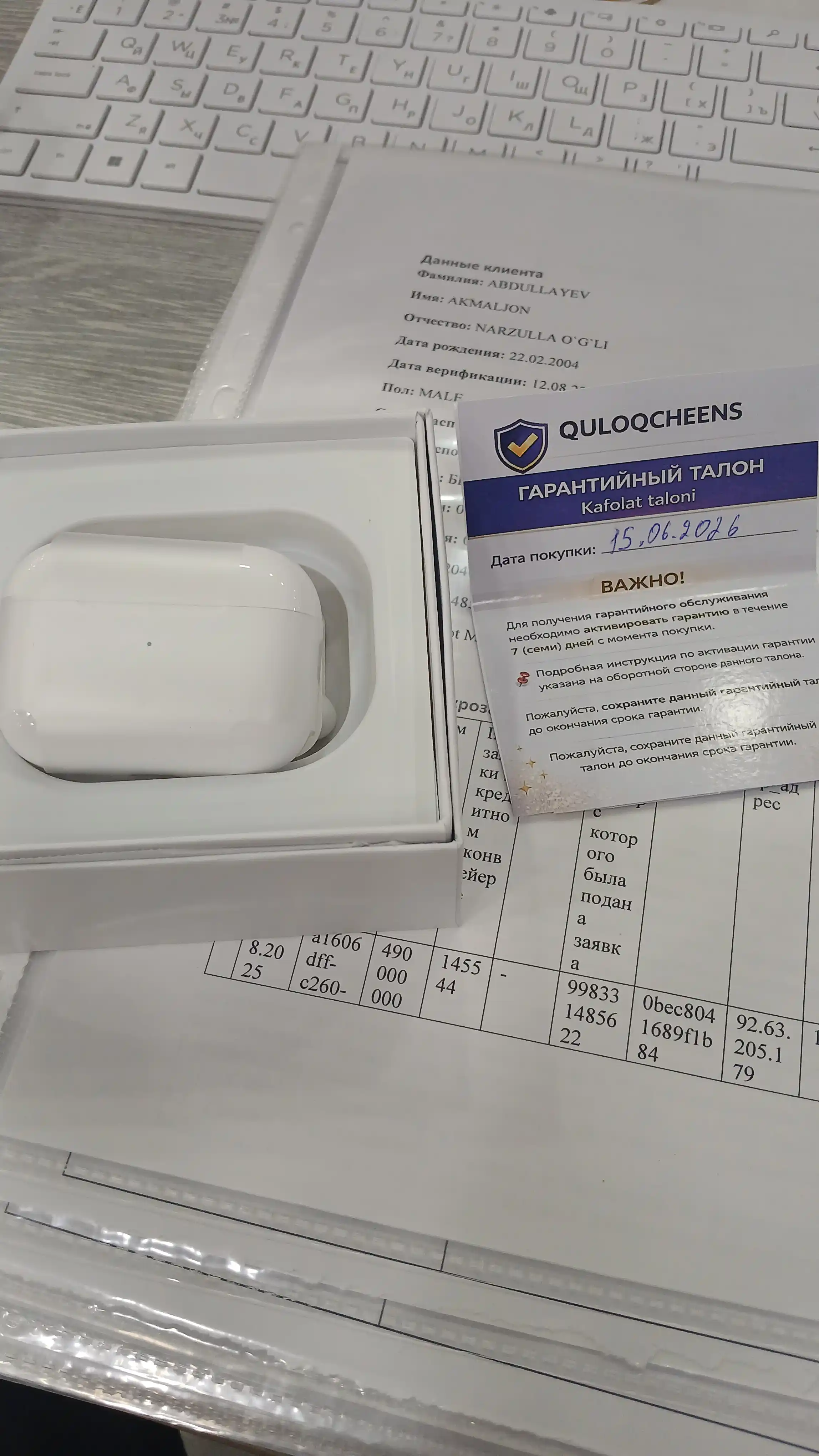 Sensorli simsiz quloqchinlar APods Pro 2 ANC, Android, IOS va Windows
