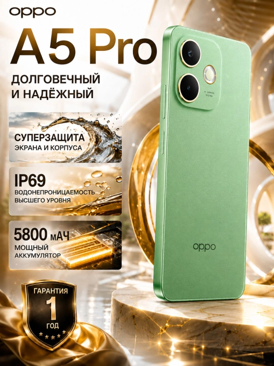 Смартфон OPPO A5 Pro 8/128GB, 8/256GB, 120Гц, 5000мАч, 45Вт, NFC, с гарантией - 