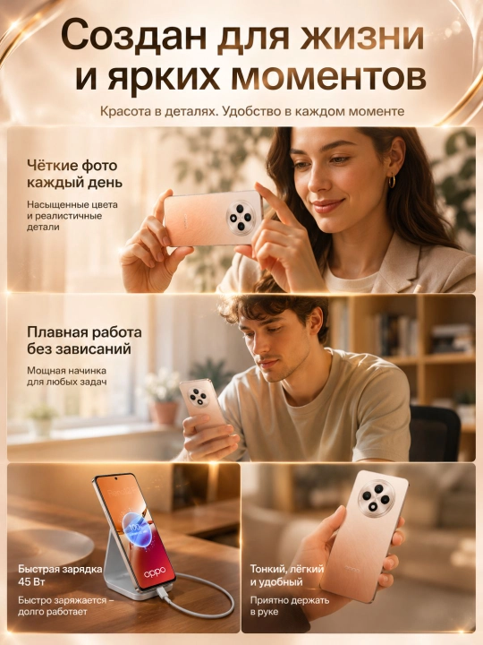 Smartfon OPPO Reno 12F 8/256GB, 120Hz AMOLED, NFC, 50MP AI kamera, 5000mAh, kafolatli