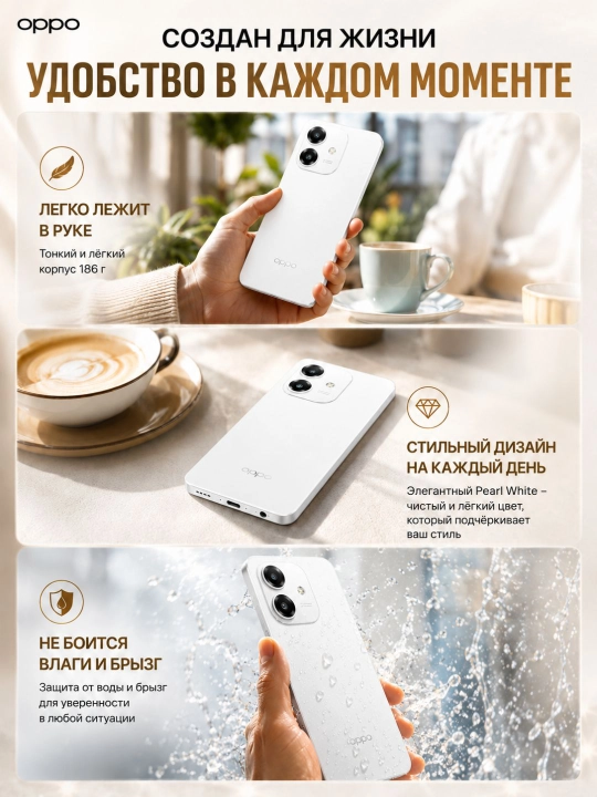 Smartfon OPPO A40m 6/256GB, 6.67" 90Hz, 5100mAh, 45W, harbiy standart, kafolatli