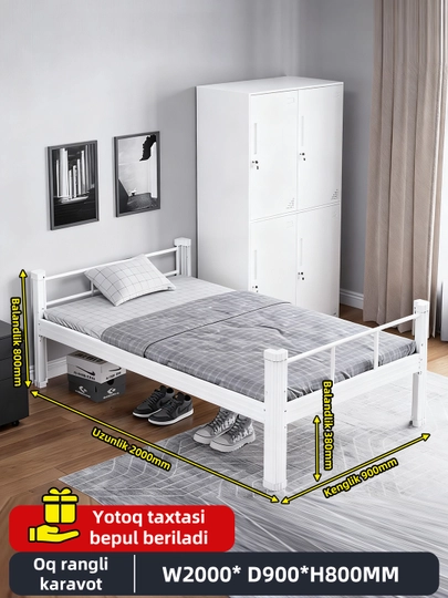 Bir kishilik metall karovat - 