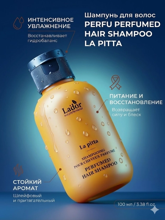 Восстанавливающий парфюмированный шампунь для волос Lador Perfumed Hair Shampoo La Pitta