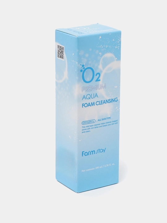Кислородная пенка для очищения кожи FARM STAY O2 Premium Aqua Foam Cleansing, 100 мл