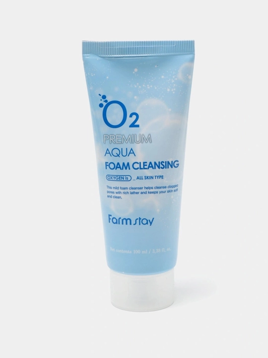 Кислородная пенка для очищения кожи FARM STAY O2 Premium Aqua Foam Cleansing, 100 мл