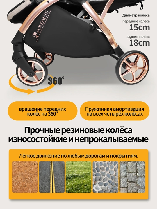 Коляска, полностью лёжа, усиленная рама, амортизация, большие колёса