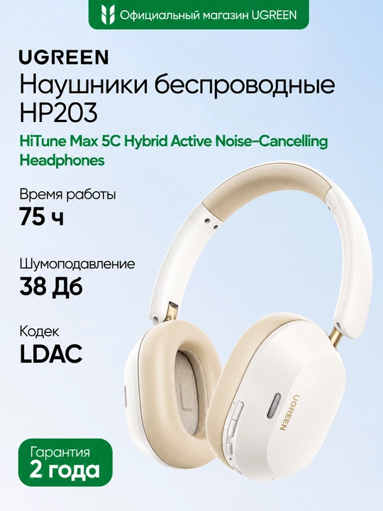 Беспроводные наушники с шумоподавлением UGREEN HiTune Max5c HP203 (35757 | 35758) с ANC - 