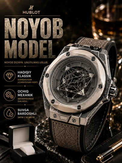 Часы мужские, Hublot, настенные, часы наручные, часы, подарки для мужчин, мужские часы — ASIAWAT-HUBLOTYASHIL-СЕРЫЙ