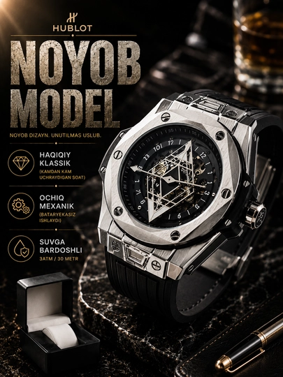 Часы мужские, Hublot, настенные, часы наручные, часы, подарки для мужчин, мужские часы — ASIAWAT-HUBLOTYASHIL-ЧЕРНСТЕ