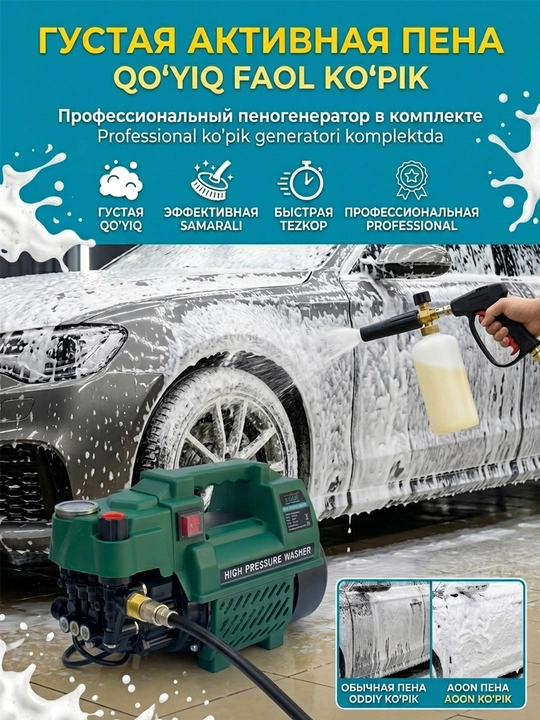 Мойка высокого давления Moon автомойка, 2200W устройство для мойки автомобилей