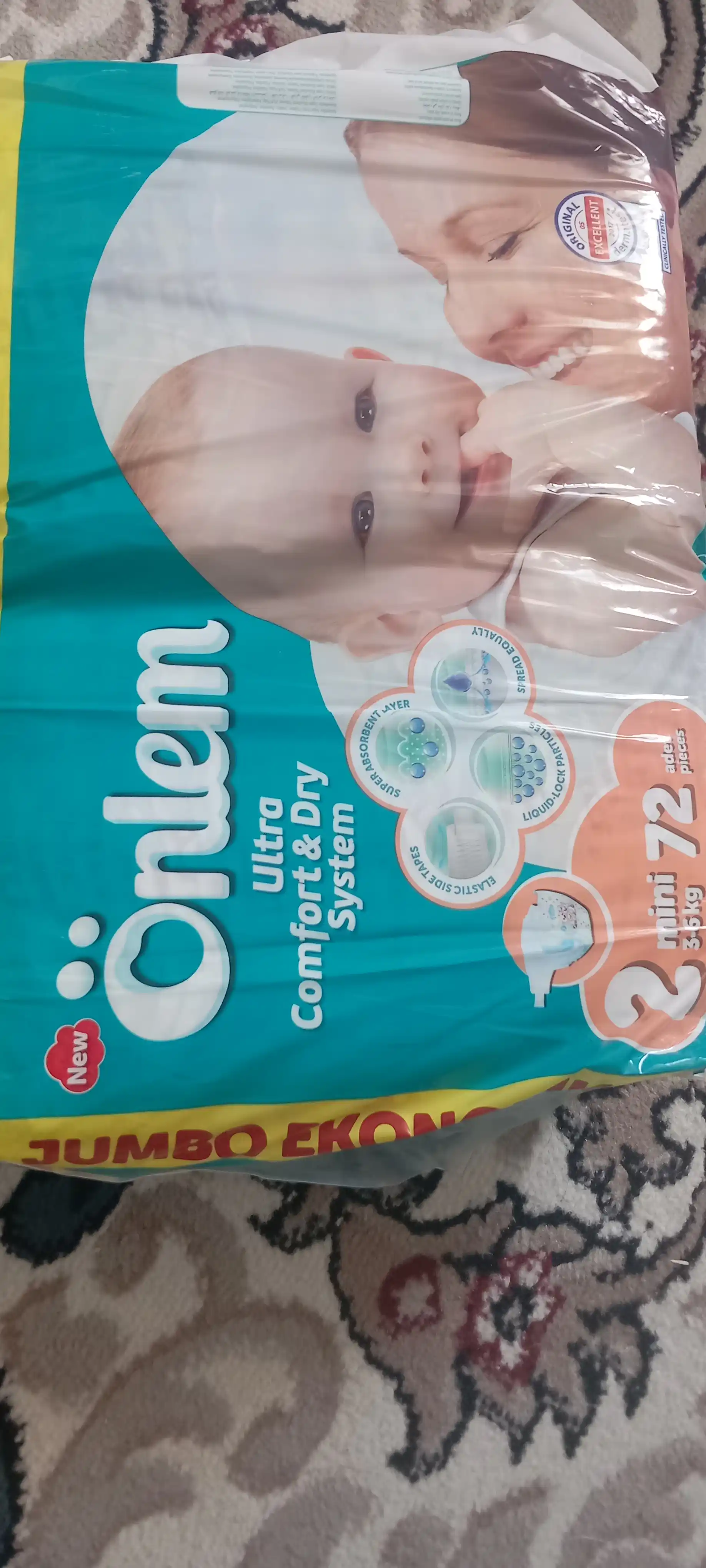 Bolalar tagligi pampers "Onlem Jumbo Economic", 2 o‘lcham, 72 dona
