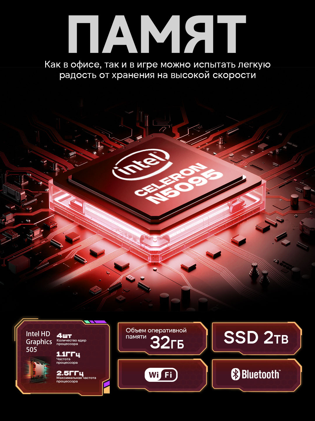 Ish va o'qish uchun noutbuk 15.6" N5095 32 GB + 2048 GB