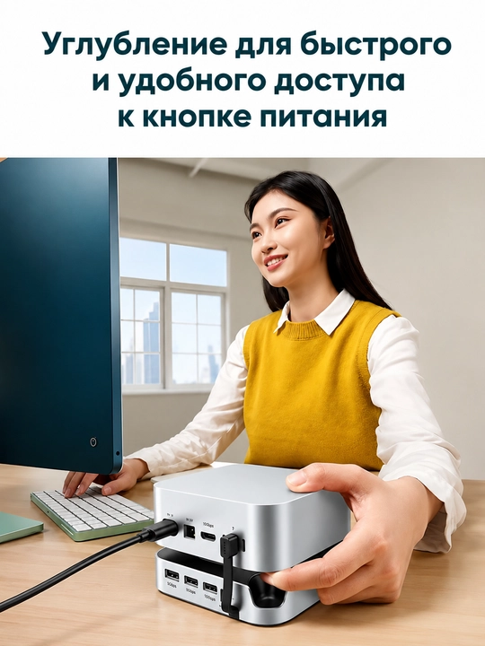 Док-станция для Mac mini M4 / M4 Pro UGREEN CM841 (65487) 11-в-1 USB-C с M.2 NVMe и SD/TF
