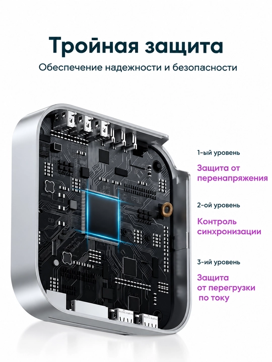 Док-станция для Mac mini M4 / M4 Pro UGREEN CM841 (65487) 11-в-1 USB-C с M.2 NVMe и SD/TF