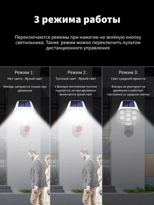 Уличный LED прожектор муляж камеры IP65 датчик движения пульт 3 режима