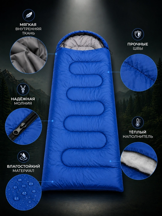 Спальный мешок для пикника и путешествий (Sleeping Bag) 200×80 см