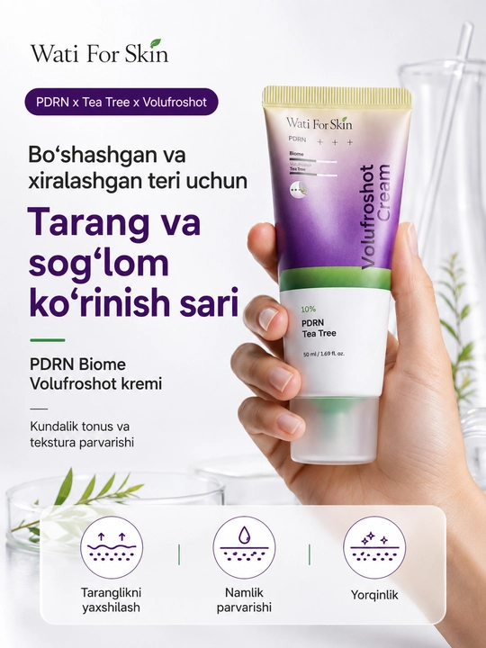 Крем для лица Wati for Skin PDRN Biome Volufroshot, регенерирующий крем, 50 мл