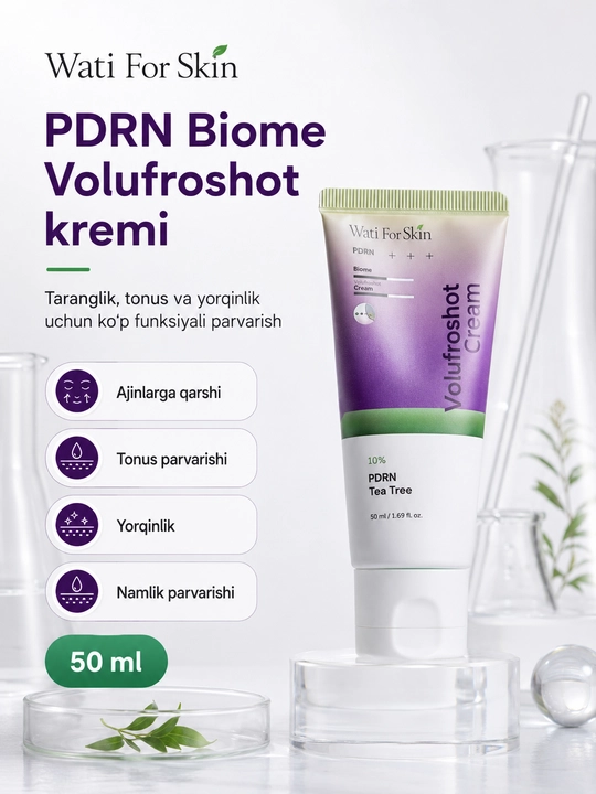 Крем для лица Wati for Skin PDRN Biome Volufroshot, регенерирующий крем, 50 мл