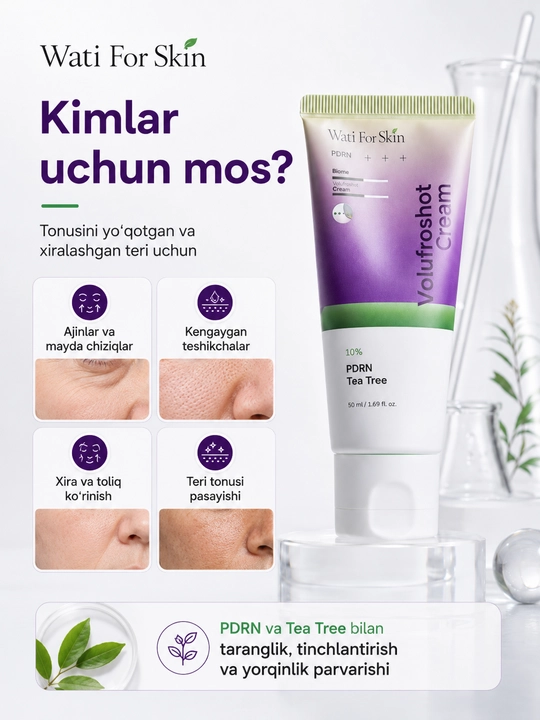 Крем для лица Wati for Skin PDRN Biome Volufroshot, регенерирующий крем, 50 мл