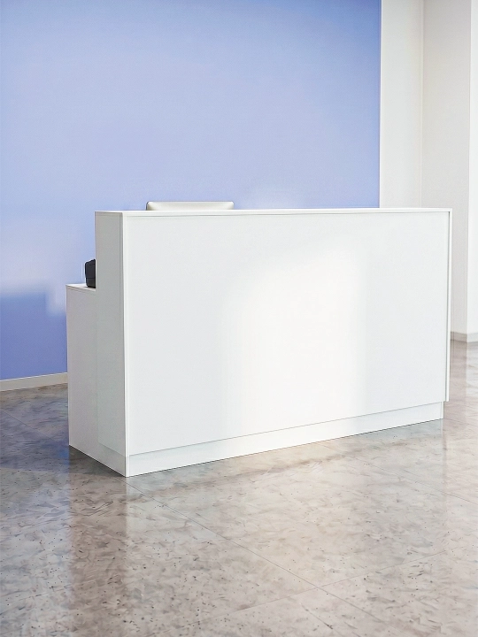 Qabul stoli oq 200×60×110 sm / Buyurtmalar berish punkti va ofis uchun katta stol LDSP