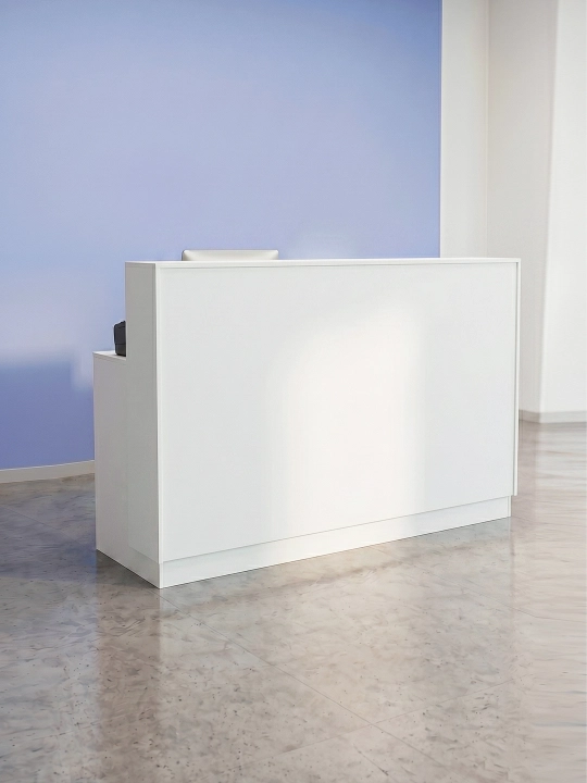 Qabul stoli oq 160×60×110 sm / Buyurtmalar berish punkti va ofis uchun stol LDSP