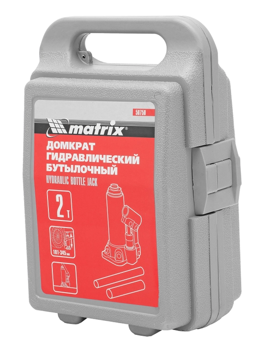 MTX butilkali gidravlik domkrat, 2 tonna, ko‘tarilish balandligi 181-345 mm, plastmassa g‘ilofda, 507509