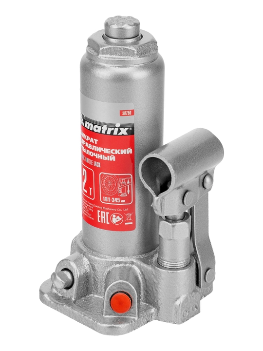 MTX butilkali gidravlik domkrat, 2 tonna, ko‘tarilish balandligi 181-345 mm, plastmassa g‘ilofda, 507509