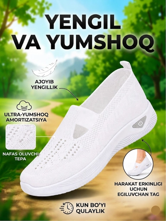 Слипоны женские летние, дышащие, размеры 35-44 - 
