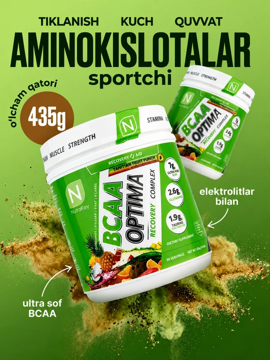 Aminokislotalar BCAA NUTRAKEY BCAA OPTIMA, 441 g, 30 portsiya