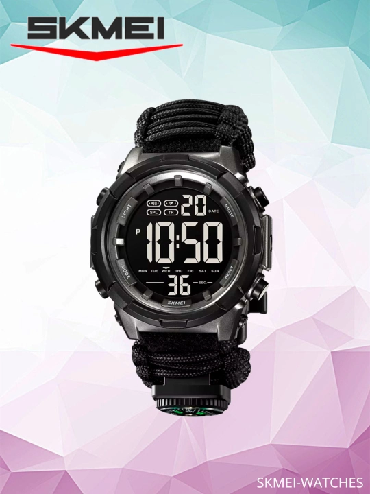Raqamli sport qo'l soat, neylon tasmali, suv o'tkazmas, SY1845