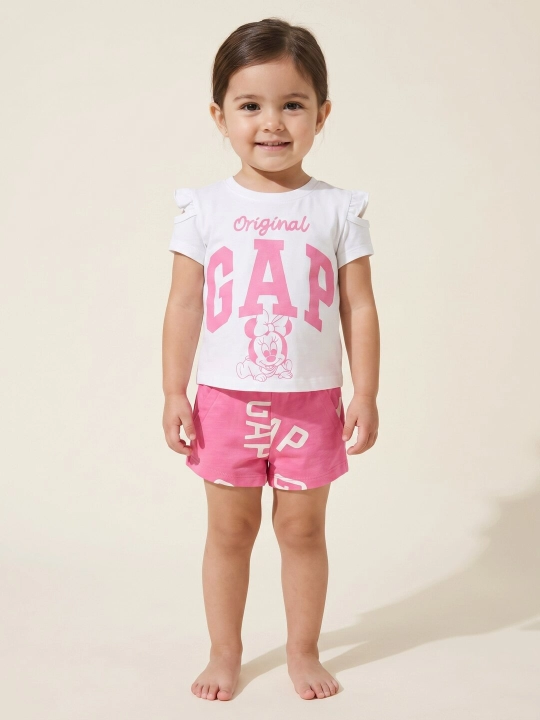 Qizlar uchun yozgi kostyum shorti bilan, GAP Minnie Mouse to'plami