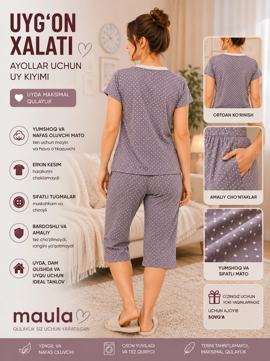Pijama shortik bilan, Maula