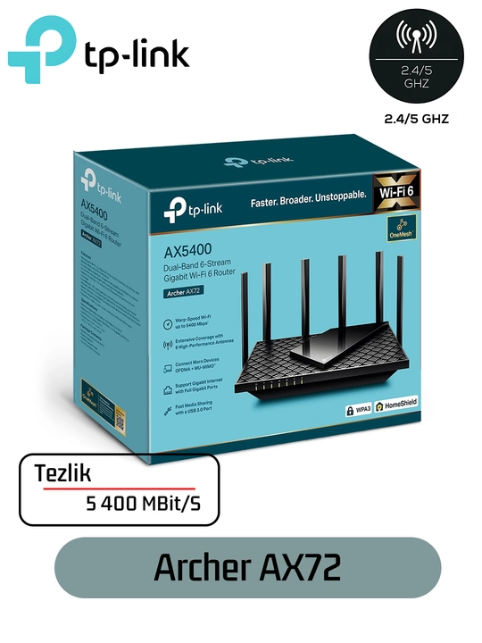 TP-Link Archer AX72 AX5400 Двухдиапазонный гигабитный Wi-Fi 6 роутер - 