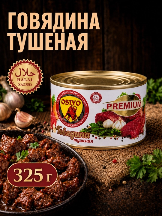Dudlangan mol go'shti, Osiyo PREMIUM, 325 g - 