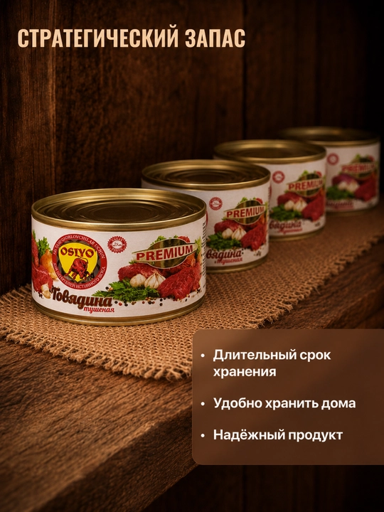 Dudlangan mol go'shti, Osiyo PREMIUM, 325 g