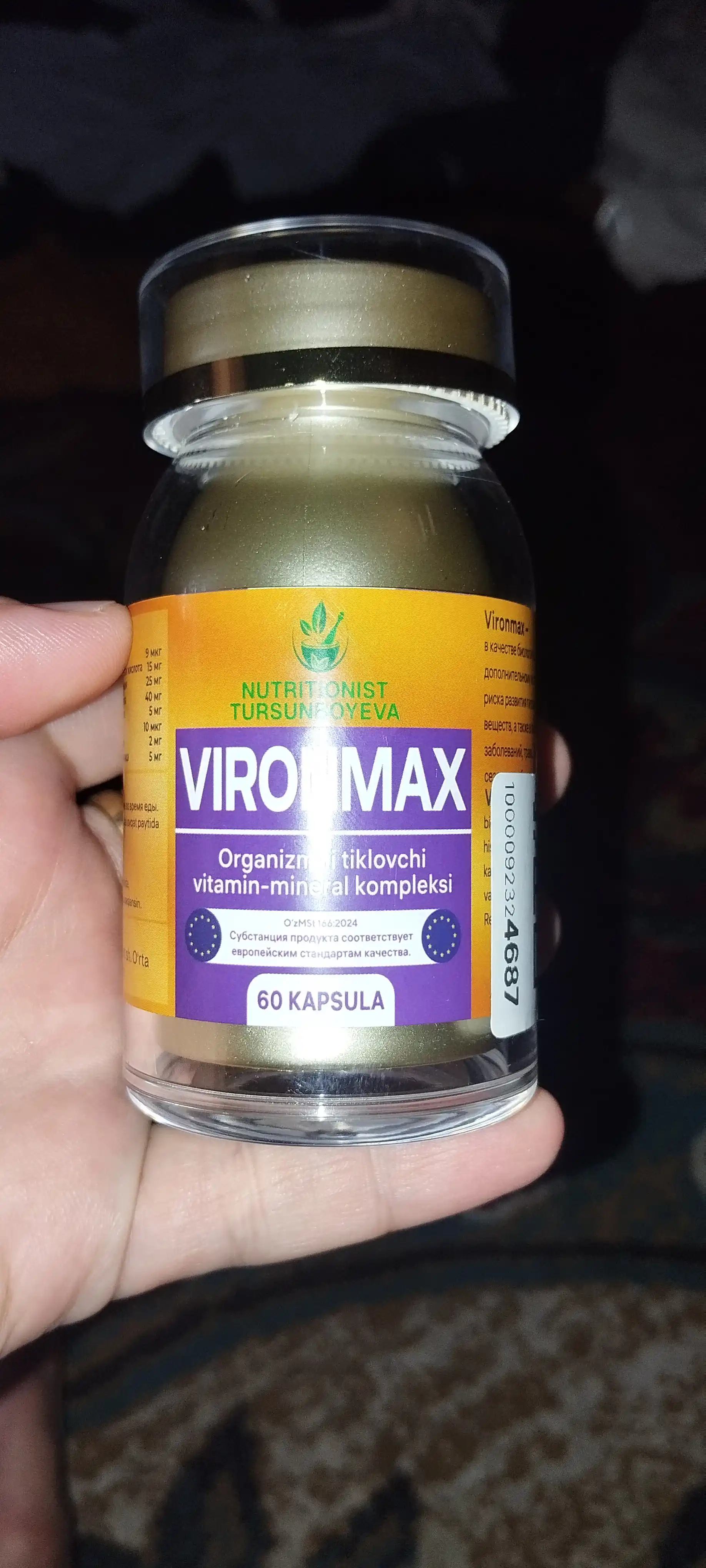 VIRONMAX Organizimni tiklovchi vitamin-mineral kompleksi