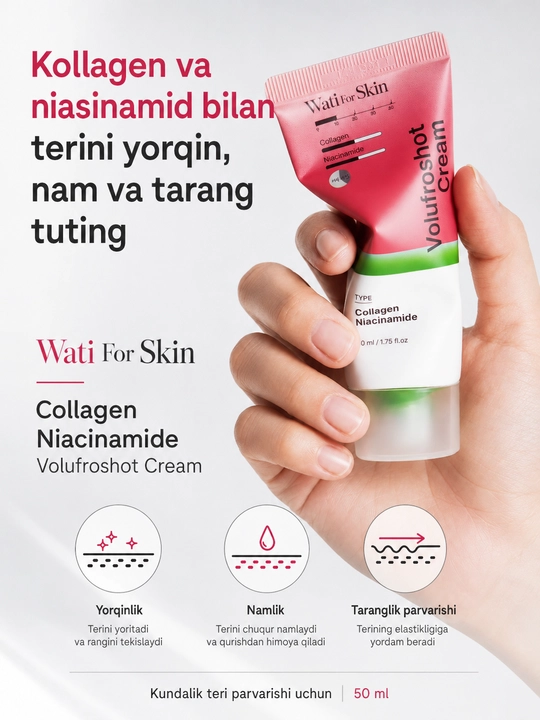 Крем для лица Wati For Skin Collagen Niacinamide Volufroshot Cream, 50 мл