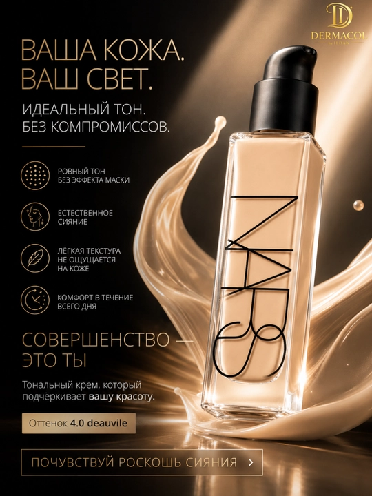 Стойкий тональный крем с натуральным покрытием NARS Natural Radiant 4.0 deauvile 30 мл