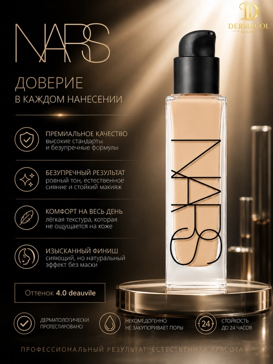Стойкий тональный крем с натуральным покрытием NARS Natural Radiant 4.0 deauvile 30 мл