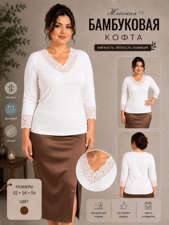 Ayollar koftasi, standart o‘lcham 46 dan 56 gacha