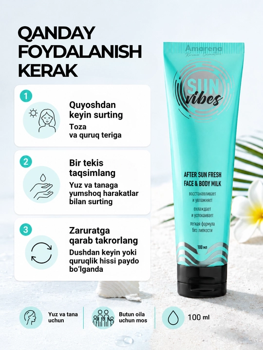 Spf nabor Sun Vibes quyoshdan saqlovchi krem yuz va tana uchun, spf 50
