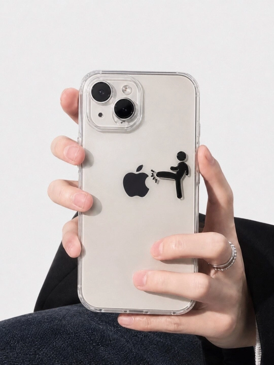 IPhone 17, 16, 15, 14, 13, 12, 11 modellari uchun printli shaffof g'ilof - 